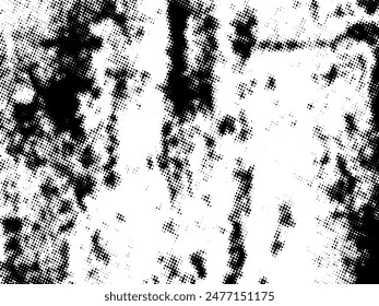 Vector en semitonos Grunge en blanco y negro. Textura superpuesta de socorro. Abstractas concepto de superficie y fondo áspero. Ilustración de socorro colocar sobre el objeto para crear efecto grunge. Vector EPS10.