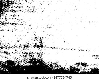 Vector en semitonos Grunge en blanco y negro. Textura superpuesta de socorro. Abstractas concepto de superficie y fondo áspero. Ilustración de socorro colocar sobre el objeto para crear efecto grunge. Vector EPS10.