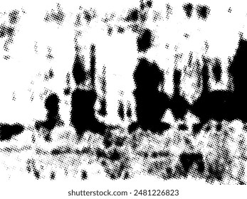 Black and white Grunge halftone vector. Distress overlay texture. Abstract surface dust and rough background concept. Distress illustration place over object to create grunge effect. Vector EPS10.