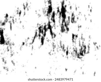 Black and white Grunge halftone vector. Distress overlay texture. Abstract surface dust and rough background concept. Distress illustration place over object to create grunge effect. Vector EPS10.