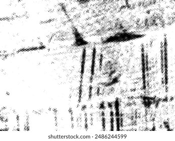 Black and white Grunge halftone vector. Distress overlay texture. Abstract surface dust and rough background concept. Distress illustration place over object to create grunge effect. Vector EPS10.
