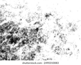 Black and white Grunge halftone vector. Distress overlay texture. Abstract surface dust and rough background concept. Distress illustration place over object to create grunge effect. Vector EPS10.