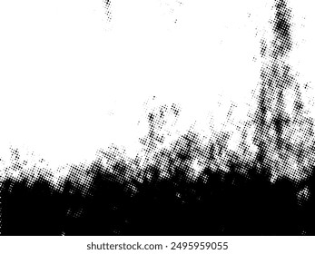 Black and white Grunge halftone vector. Distress overlay texture. Abstract surface dust and rough background concept. Distress illustration place over object to create grunge effect. Vector EPS10.