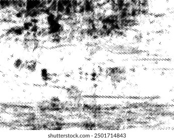 Black and white Grunge halftone vector. Distress overlay texture. Abstract surface dust and rough background concept. Distress illustration place over object to create grunge effect. Vector EPS10.