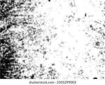 Black and white Grunge halftone vector. Distress overlay texture. Abstract surface dust and rough background concept. Distress illustration place over object to create grunge effect. Vector EPS10.
