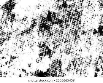 Black and white Grunge halftone vector. Distress overlay texture. Abstract surface dust and rough background concept. Distress illustration place over object to create grunge effect. Vector EPS10.