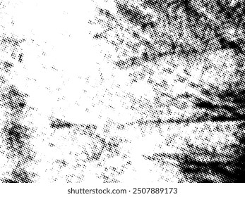 Black and white Grunge halftone vector. Distress overlay texture. Abstract surface dust and rough background concept. Distress illustration place over object to create grunge effect. Vector EPS10.