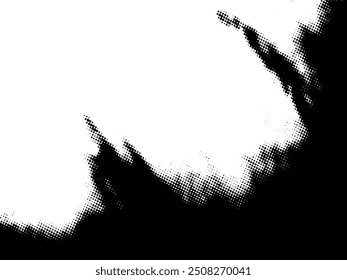 Black and white Grunge halftone vector. Distress overlay texture. Abstract surface dust and rough background concept. Distress illustration place over object to create grunge effect. Vector EPS10