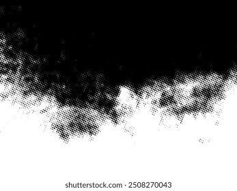 Vector semitono Grunge blanco y negro. Textura de superposición de tensión. Polvo superficial Abstractas y concepto áspero del fondo. Coloque la ilustración de angustia sobre el objeto para crear un efecto grunge. Vector EPS10