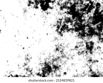 Black and white Grunge halftone vector. Distress overlay texture. Abstract surface dust and rough background concept. Distress illustration place over object to create grunge effect. Vector EPS10.