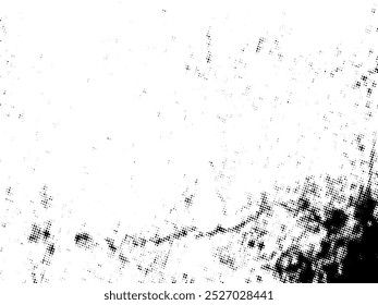
Vector semitono Grunge blanco y negro. Textura de superposición de tensión. Polvo superficial Abstractas y concepto áspero del fondo. Coloque la ilustración de angustia sobre el objeto para crear un efecto grunge. Vector EPS10.