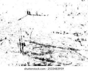 Image vectorielle grunge demi-teinte en noir et blanc. Texture de recouvrement de détresse. poussière de surface d'Abstrait et concept d'arrière-plan brut. Illustration de détresse placer sur l'objet pour créer un effet grunge. Image vectorielle EPS10.
