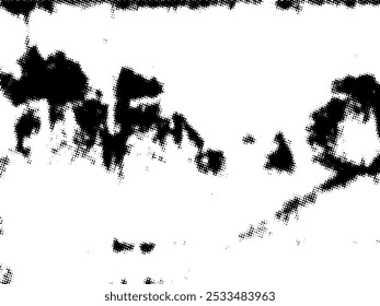 Image vectorielle grunge demi-teinte en noir et blanc. Texture de recouvrement de détresse. poussière de surface d'Abstrait et concept d'arrière-plan brut. Illustration de détresse placer sur l'objet pour créer un effet grunge. Image vectorielle EPS10.
