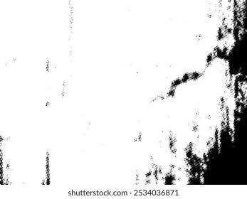Image vectorielle grunge demi-teinte en noir et blanc. Texture de recouvrement de détresse. poussière de surface d'Abstrait et concept d'arrière-plan brut. Illustration de détresse placer sur l'objet pour créer un effet grunge. Image vectorielle EPS10.