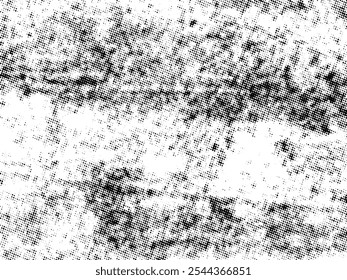 Vector semitono Grunge blanco y negro. Textura de superposición de tensión. Polvo superficial Abstractas y concepto áspero del fondo. Coloque la ilustración de angustia sobre el objeto para crear un efecto grunge. Vector EPS10.
