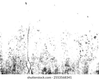 Black and white Grunge halftone vector. Distress overlay texture. Abstract surface dust and rough background concept. Distress illustration place over object to create grunge effect. Vector EPS10.
