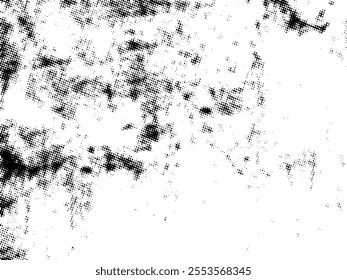 Black and white Grunge halftone vector. Distress overlay texture. Abstract surface dust and rough background concept. Distress illustration place over object to create grunge effect. Vector EPS10.
