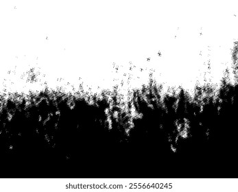Black and white Grunge halftone vector. Distress overlay texture. Abstract surface dust and rough background concept. Distress illustration place over object to create grunge effect. Vector EPS10.
