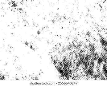 Black and white Grunge halftone vector. Distress overlay texture. Abstract surface dust and rough background concept. Distress illustration place over object to create grunge effect. Vector EPS10.
