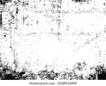 Black and white Grunge halftone vector. Distress overlay texture. Abstract surface dust and rough background concept. Distress illustration place over object to create grunge effect. Vector EPS10.