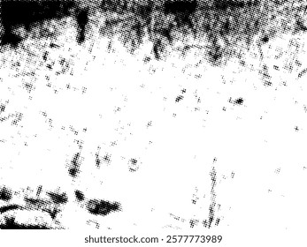 Black and white Grunge halftone vector. Distress overlay texture. Abstract surface dust and rough background concept. Distress illustration place over object to create grunge effect. Vector EPS10.
