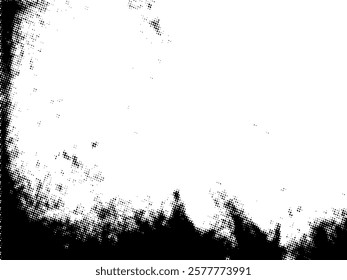 Black and white Grunge halftone vector. Distress overlay texture. Abstract surface dust and rough background concept. Distress illustration place over object to create grunge effect. Vector EPS10.