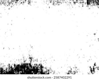 Black and white Grunge halftone vector. Distress overlay texture. Abstract surface dust and rough background concept. Distress illustration place over object to create grunge effect. Vector EPS10.