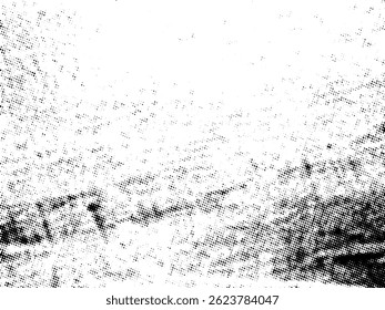 Black and white Grunge halftone vector. Distress overlay texture. Abstract surface dust and rough background concept. Distress illustration place over object to create grunge effect. Vector EPS10.