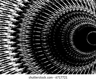 Black and white grunge ink background with circles