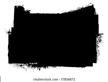Black and white grunge ink splat banner concept with copyspace