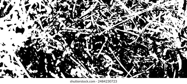 Black white grunge isolated vector background for cards, invitation, poster, flyer. Grunge dirty template with brushstrokes for design.