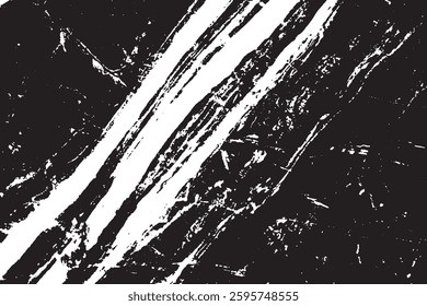 Black and white grunge marble stone texture vector illustration.