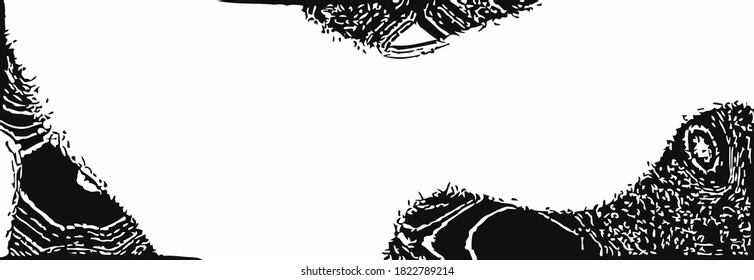 Black and white grunge overlay.  Monochrome vector organic texture.