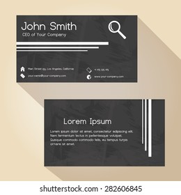 black and white grunge paper simple business card design eps10