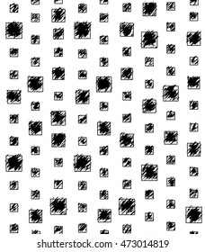 Black and white grunge pattern with squares