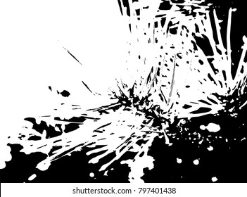 Black and white grunge prickle texture. Vector abstract vintage pattern. Monochrome background with noise and grain. Banner template.