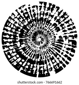Black and white grunge round. Logo, label, badge, burlap. Abstract background texture of Oregon. Dirty retro background-vector illustration. Templates templates for brushes. Vector eps 10.