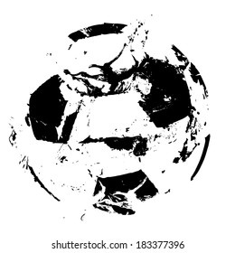 black and white  grunge soccer ball vector art