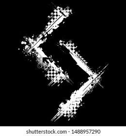 Black and white grunge square frame with race elements