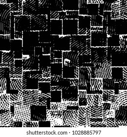 Black and white grunge stripe line vector background. Abstract halftone illustration background. Grunge grid background pattern
