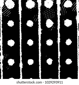 Black and white grunge stripe line vector background. Abstract halftone illustration background. Grunge grid background pattern
