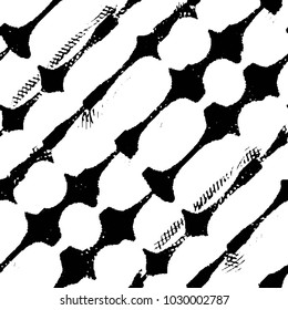 Black and white grunge stripe line vector background. Abstract halftone illustration background. Grunge grid background pattern
