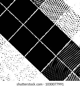 Black and white grunge stripe line vector background. Abstract halftone illustration background. Grunge grid background pattern
