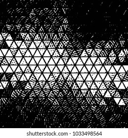 Black and white grunge stripe line vector background. Abstract halftone illustration background. Grunge grid background pattern
