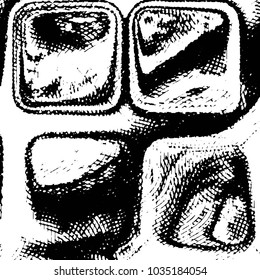 Black and white grunge stripe line vector background. Abstract halftone illustration background. Grunge grid background pattern
