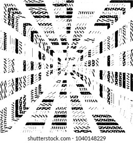 Black and white grunge stripe line vector background. Abstract halftone illustration background. Grunge grid background pattern

