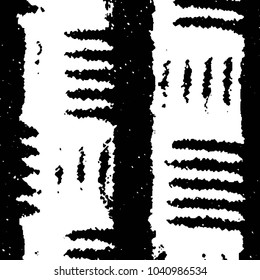 Black and white grunge stripe line vector background. Abstract halftone illustration background. Grunge grid background pattern
