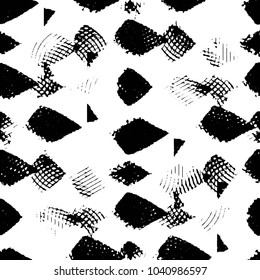 Black and white grunge stripe line vector background. Abstract halftone illustration background. Grunge grid background pattern
