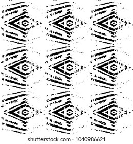 Black and white grunge stripe line vector background. Abstract halftone illustration background. Grunge grid background pattern
