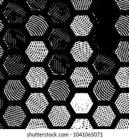 Black and white grunge stripe line vector background. Abstract halftone illustration background. Grunge grid background pattern
